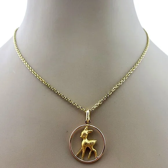 18 Karat Yellow Gold Baby Dear Pendant #23079 - Picture 9 of 9